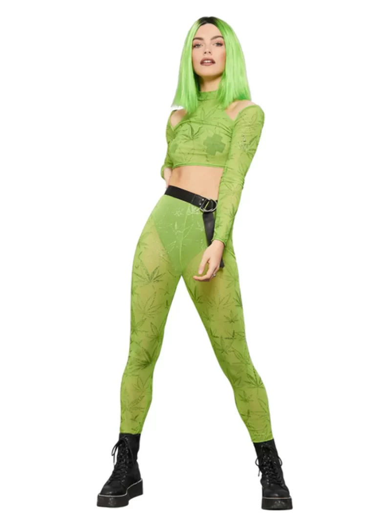 Fever Cannabis Sheer Leggings & Sheer Crop Top - Image 2