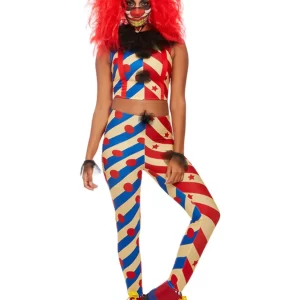 Creepy Clown Ladies Halloween Fancy Dress Costume - Image 2