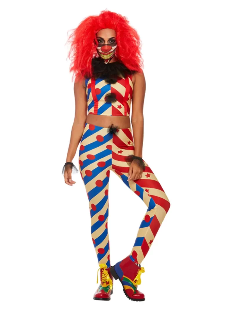 Creepy Clown Ladies Halloween Fancy Dress Costume - Image 2
