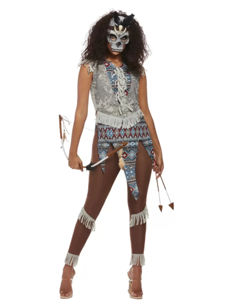 Dark Spirit Warrior Ladies Halloween Fancy Dress Costume