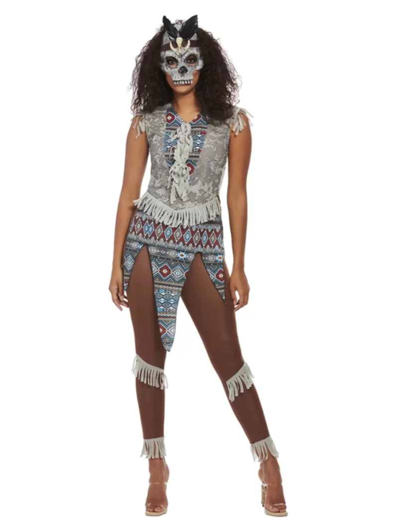 Dark Spirit Warrior Ladies Halloween Fancy Dress Costume - Image 2