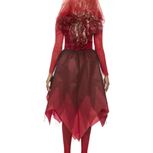 Graveyard Blood Red Bride Ladies Halloween Fancy Dress Costume - Image 3