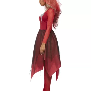 Graveyard Blood Red Bride Ladies Halloween Fancy Dress Costume - Image 4