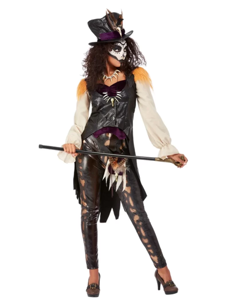 Deluxe Voodoo Witch Doctor Ladies Fancy Dress Costume - Image 2