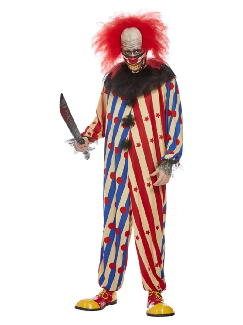 Creepy Clown Men' Halloween Fancy Dress Costume