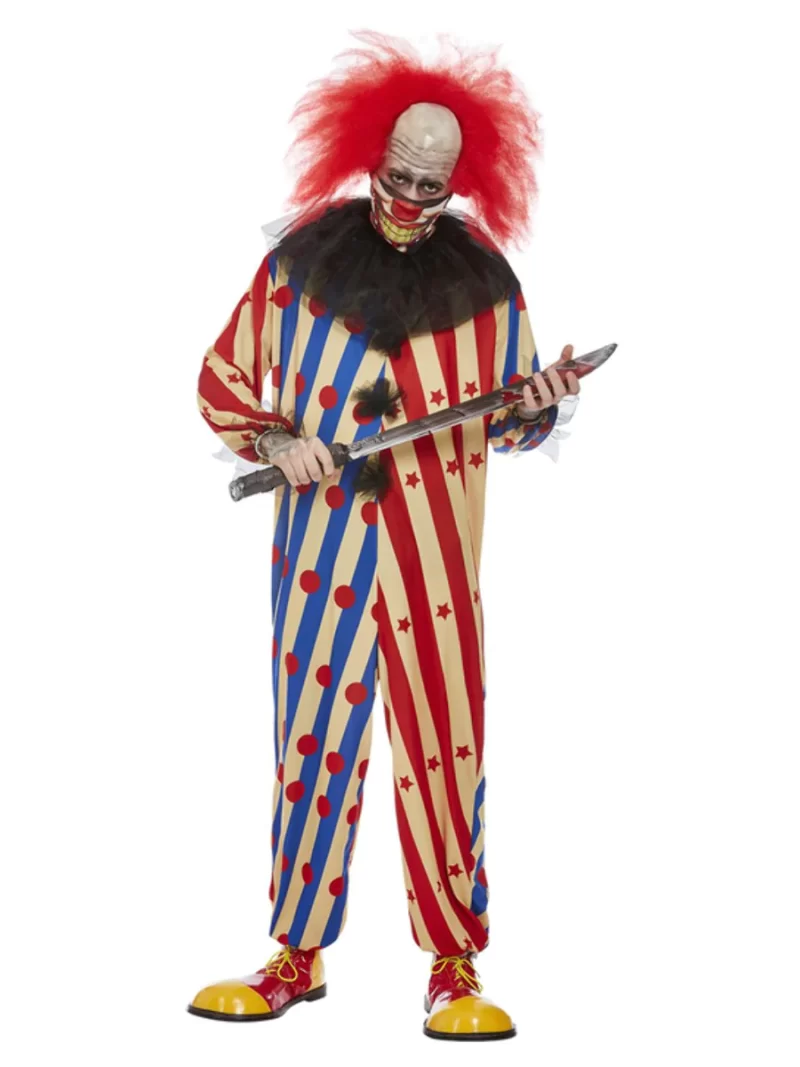 Creepy Clown Men' Halloween Fancy Dress Costume - Image 2