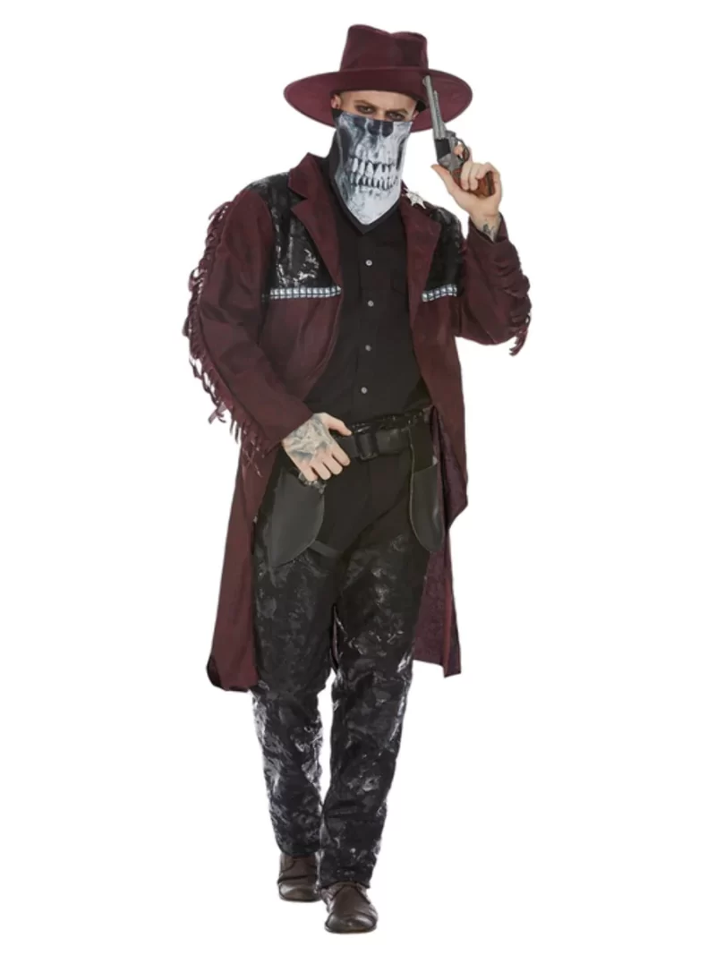 Deluxe Dark Spirit Western Cowboy Men's Halloween Fancy Dress Costume