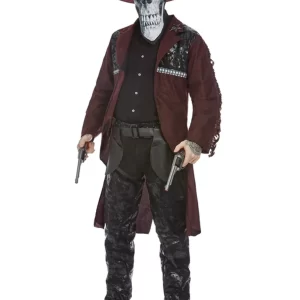 Deluxe Dark Spirit Western Cowboy Men's Halloween Fancy Dress Costume - Image 2