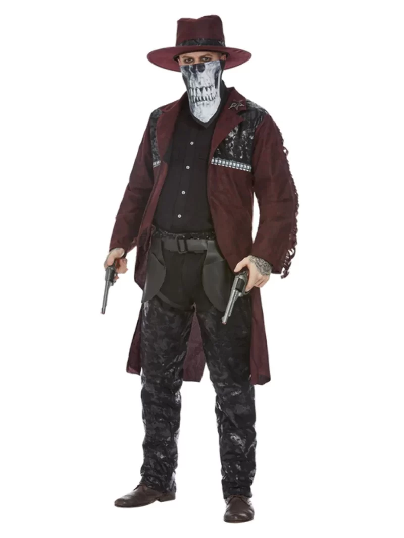 Deluxe Dark Spirit Western Cowboy Men's Halloween Fancy Dress Costume - Image 2