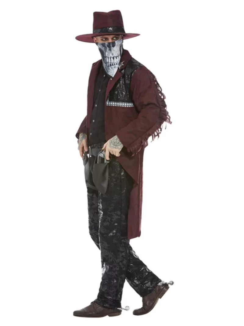 Deluxe Dark Spirit Western Cowboy Men's Halloween Fancy Dress Costume - Image 4
