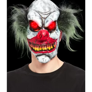 Evil Clown Overhead Mask, With Light Up Eyes - Image 2
