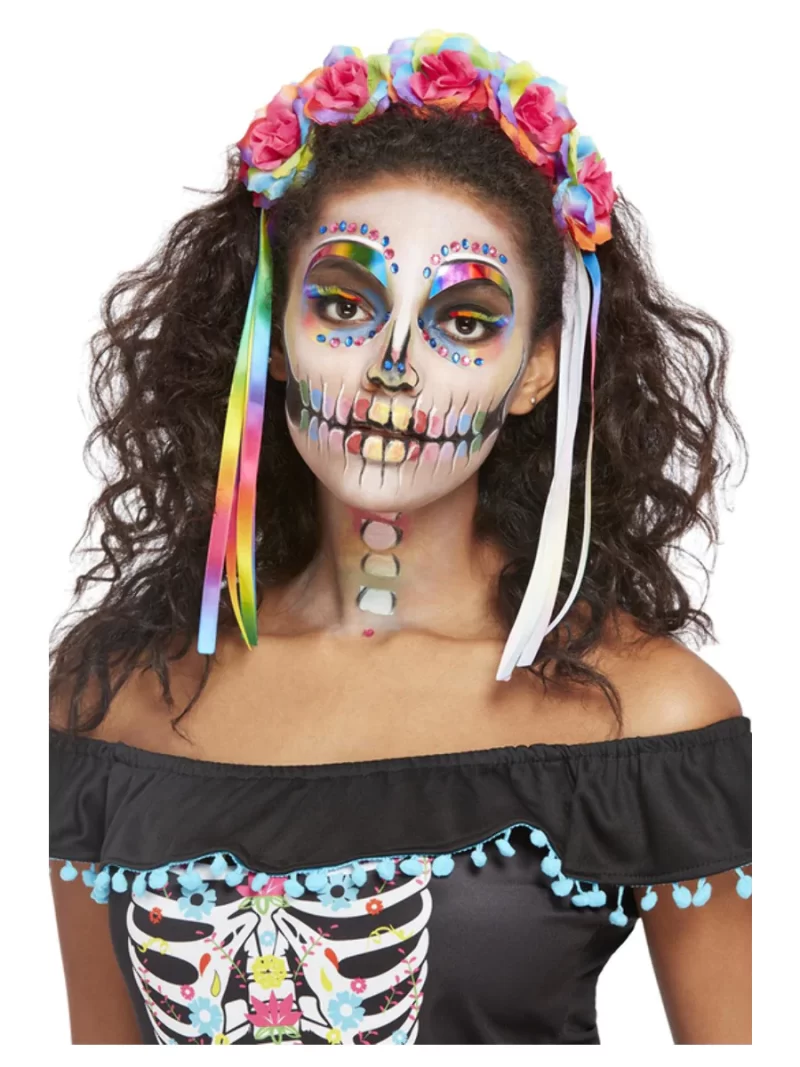 Smiffys Make-Up Face Paint Bright Day Of Dead Kit