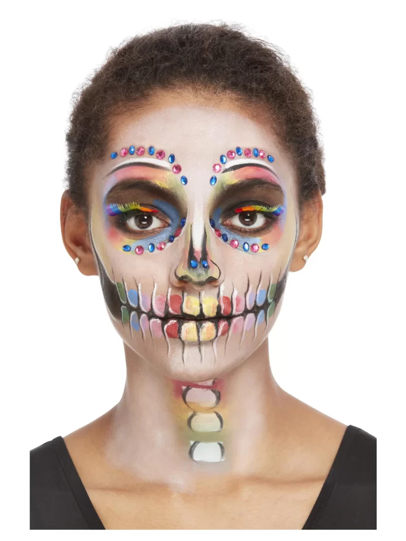 Smiffys Make-Up Face Paint Bright Day Of Dead Kit - Image 2