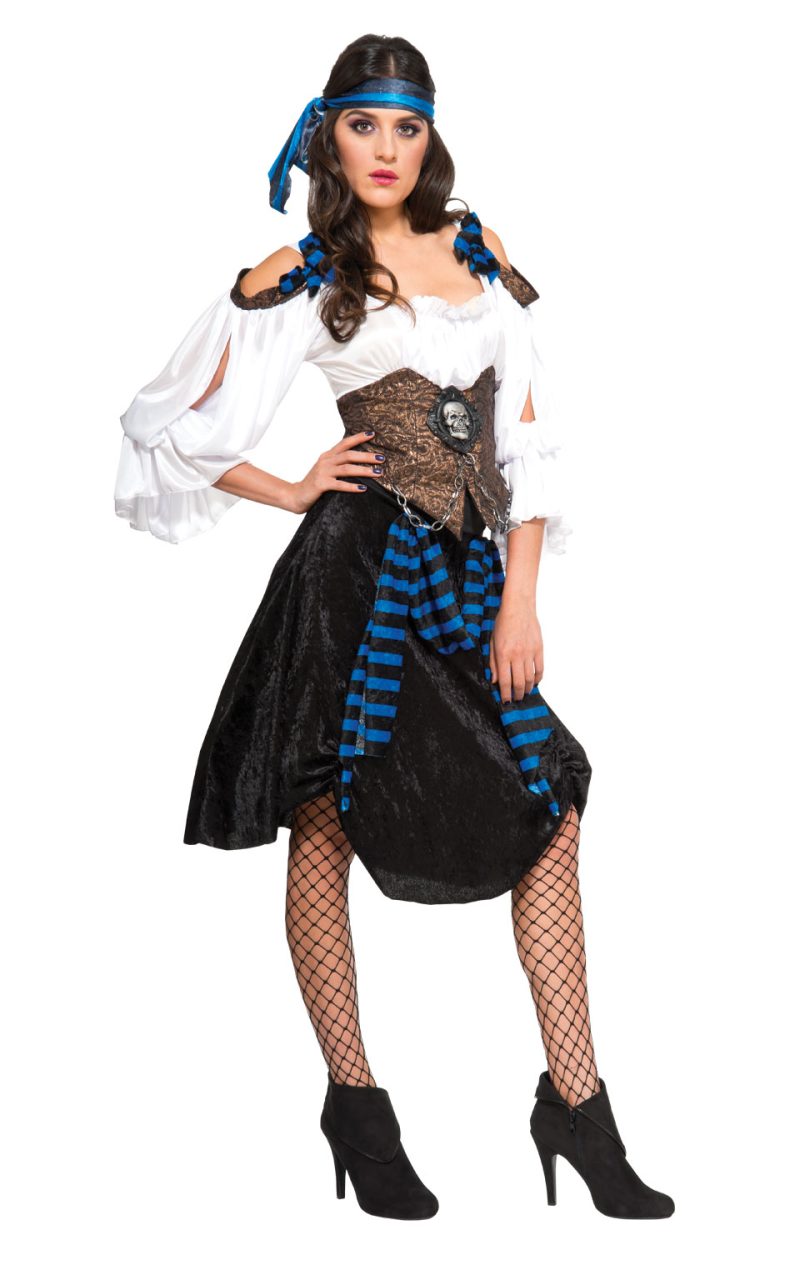 Rum Runner Pirate Ladies Fancy Dress Costume
