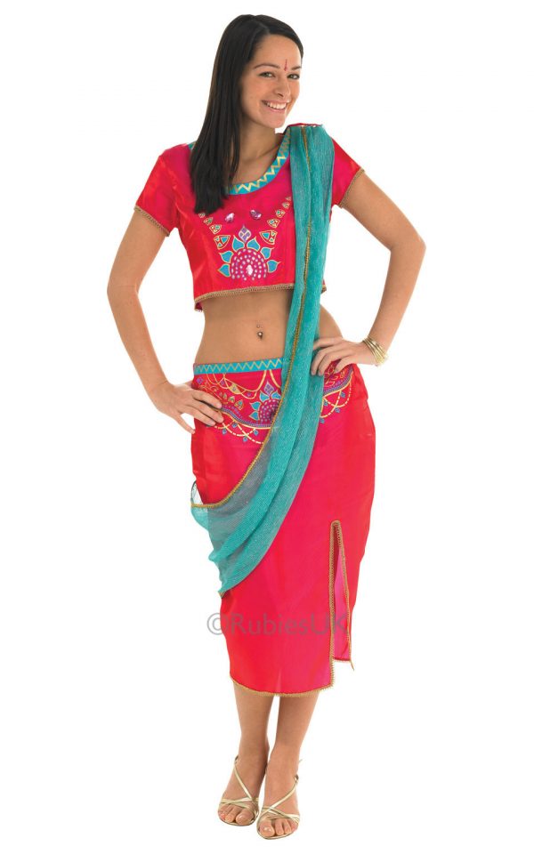 Asian India Traditional Bollywood Costumes South Asia Indian Belly Dance  Pink Dress for Women