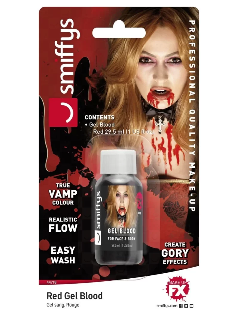 Smiffys Make-Up, Gel Blood Red
