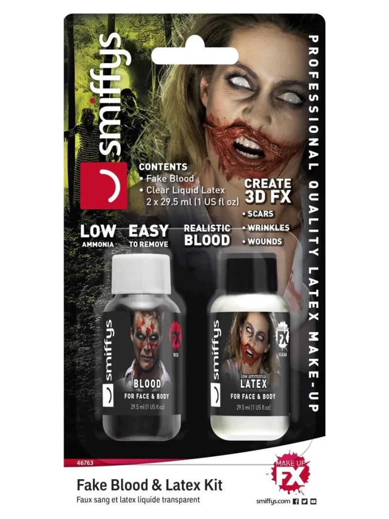 Smiffys Make -Up FX, Fake Blood & Latex Kit
