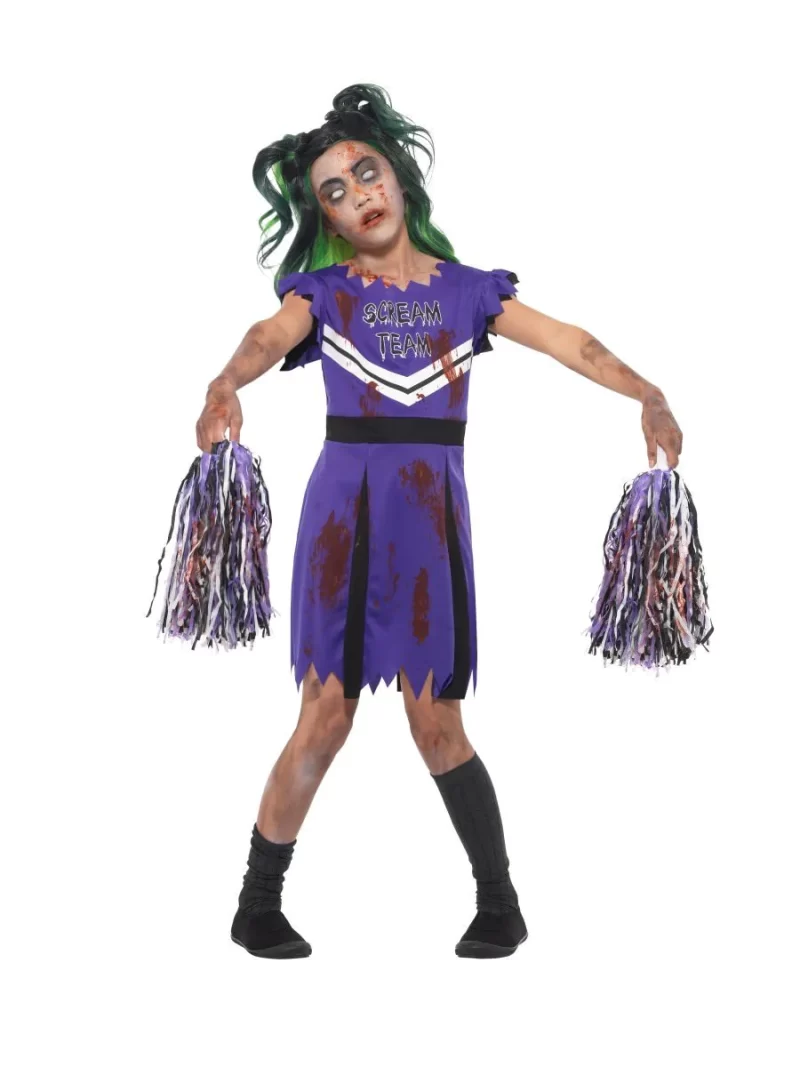 Dark Cheerleader Halloween Children's Fancy Dress Costume