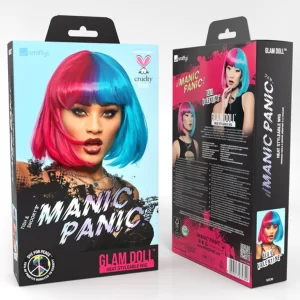 Manic Panic Pink Blue Valentine Glam Doll Wig - Image 3