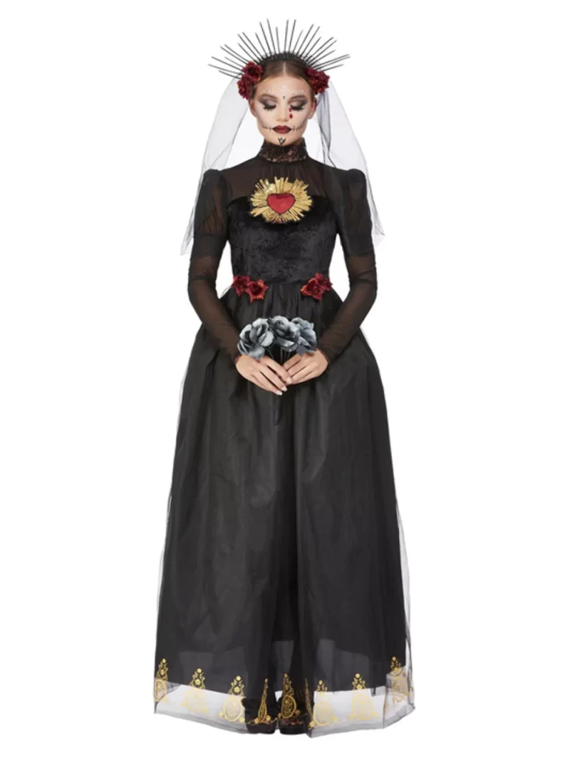 Deluxe Day Of The Dead Senorita Sacred Bride Women's Fancy Dress Costume - Image 2