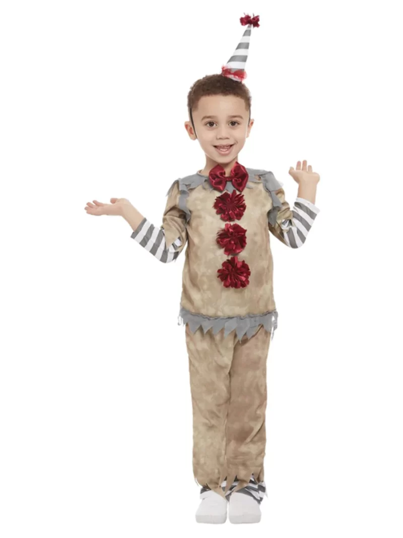 Toddler Vintage Clown (Pennywise IT) Unisex Children's Fancy Dress Costume - Image 2