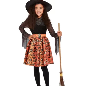 Vintage Witch Orange Children's Fancy Dress Costume