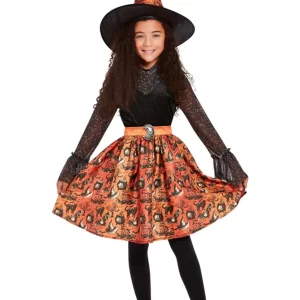 Vintage Witch Orange Children's Fancy Dress Costume - Image 2