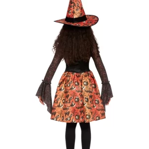 Vintage Witch Orange Children's Fancy Dress Costume - Image 3