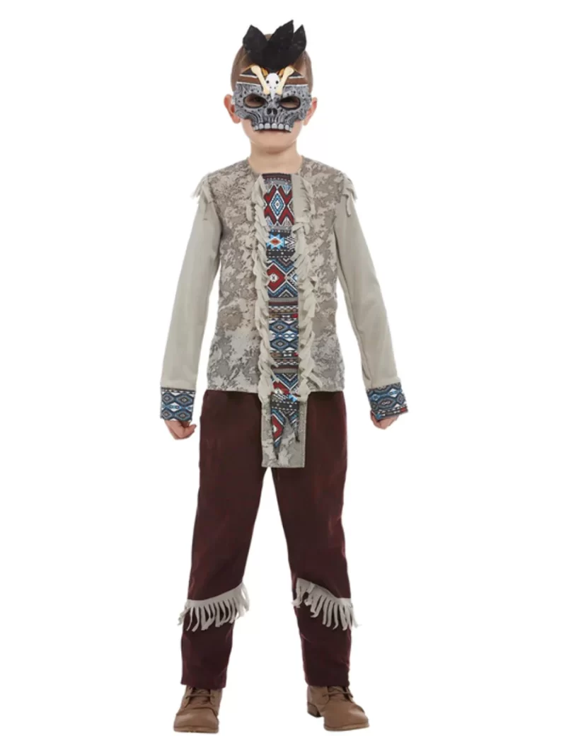 Dark Spirit Warrior (Indian) Children's Fancy Dress Costume - Image 2