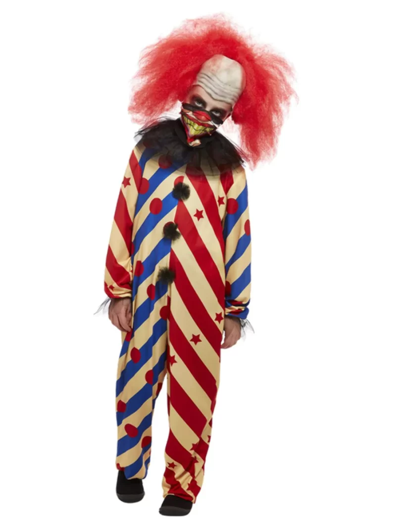 Creepy Clown Boy Children's Fancy Dress Costume