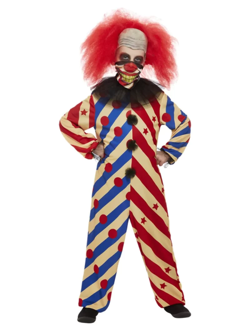 Creepy Clown Boy Children's Fancy Dress Costume - Image 2