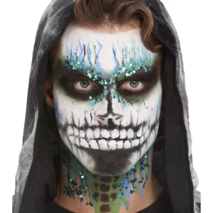 Smiffys Make-Up FX, Deluxe Glitter GID Skeleton Kit