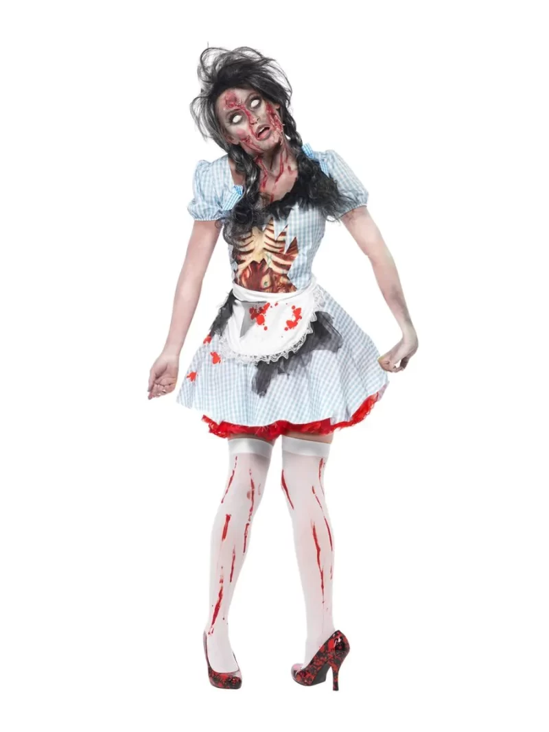 Zombie Horror Country Girl (Dorothy) Ladies Fancy Dress Costume