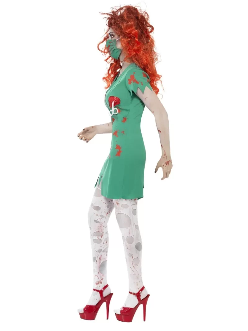 Paramedic Zombie Scrub Nurse Ladies Fancy Dress Costume - Image 3