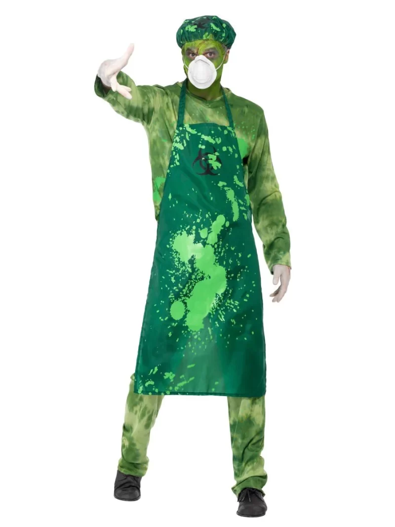Green Biohazard Men's Halloween Fancy Dress Costume - Image 2