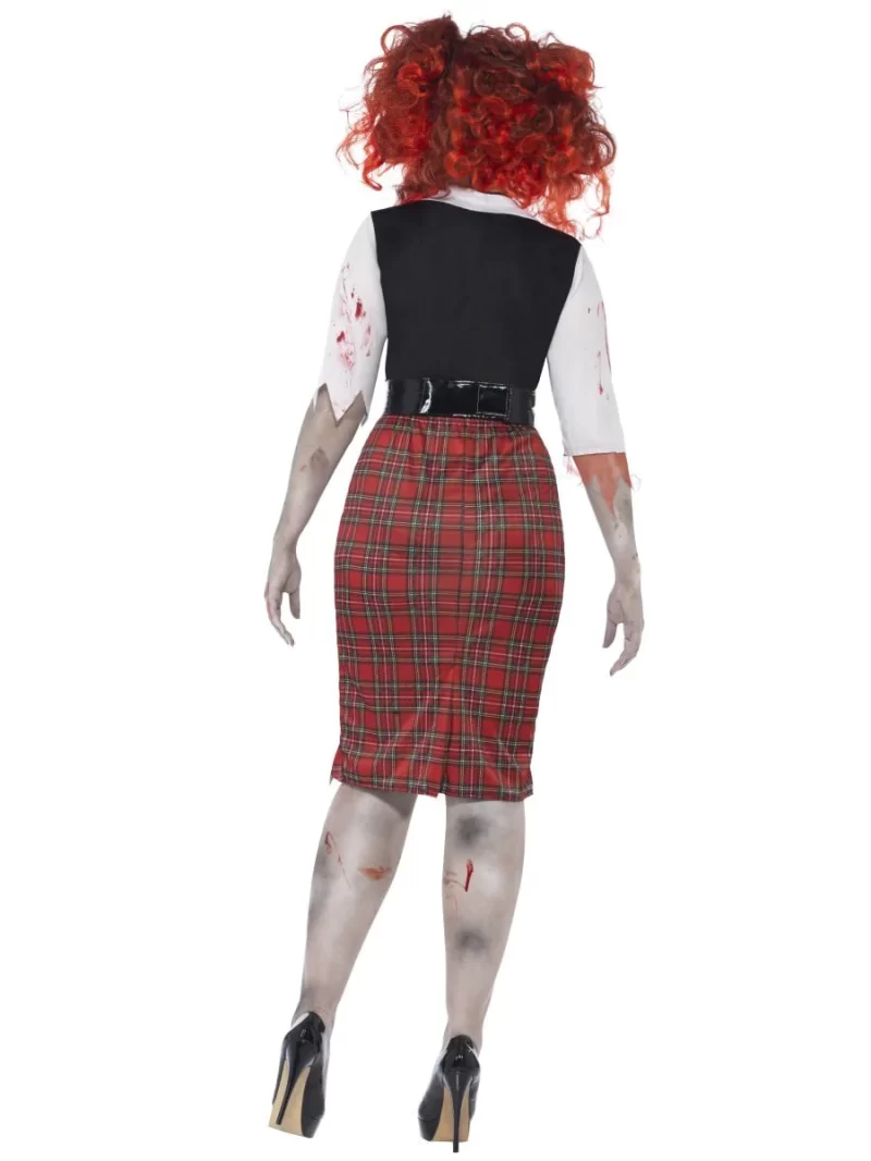 Zombie School Girl Curves Ladies Halloween Fancy Dress Costume - Image 2