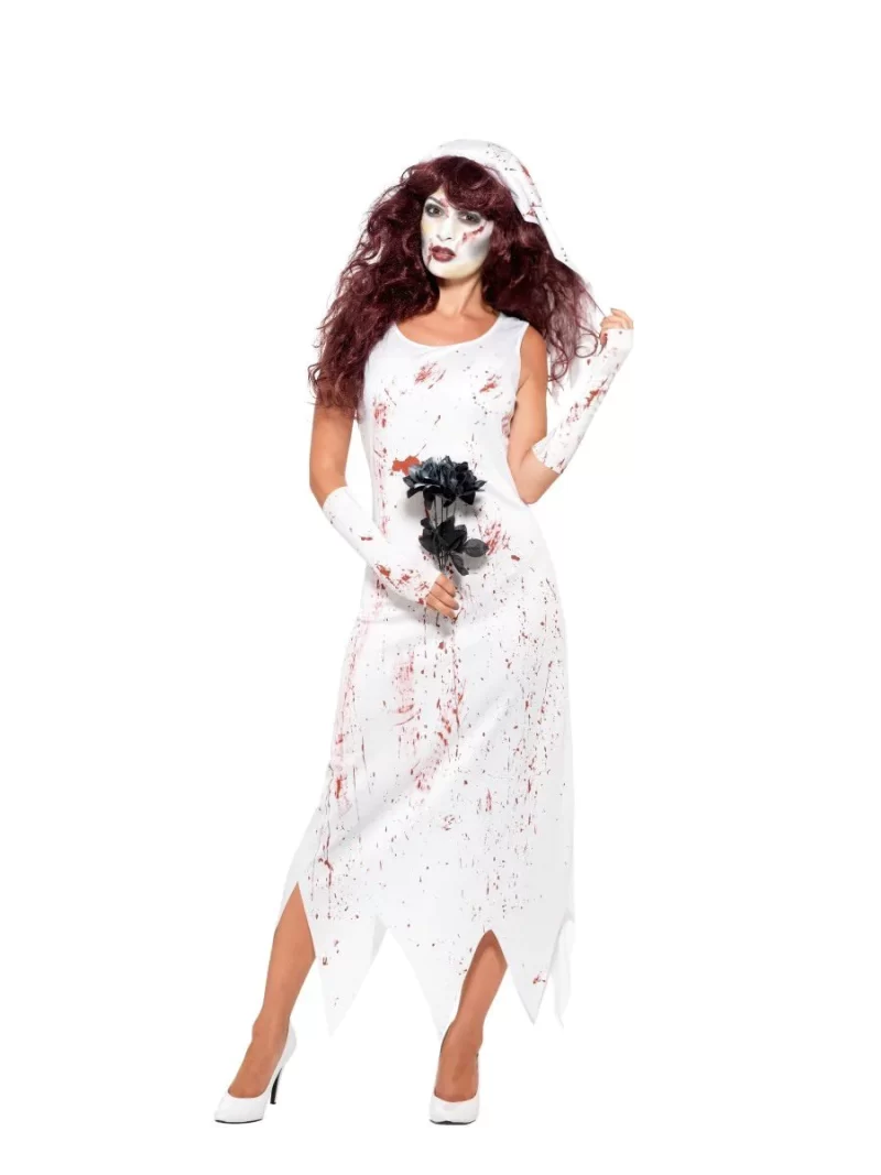 Zombie Bride Ladies Halloween Fancy Dress Costume - Image 2