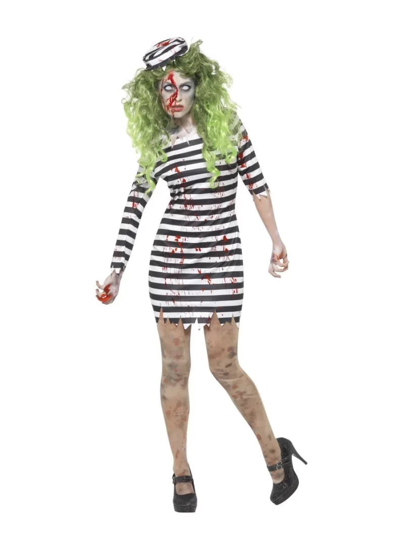 Zombie Jail Bird Ladies Fancy Dress Costume
