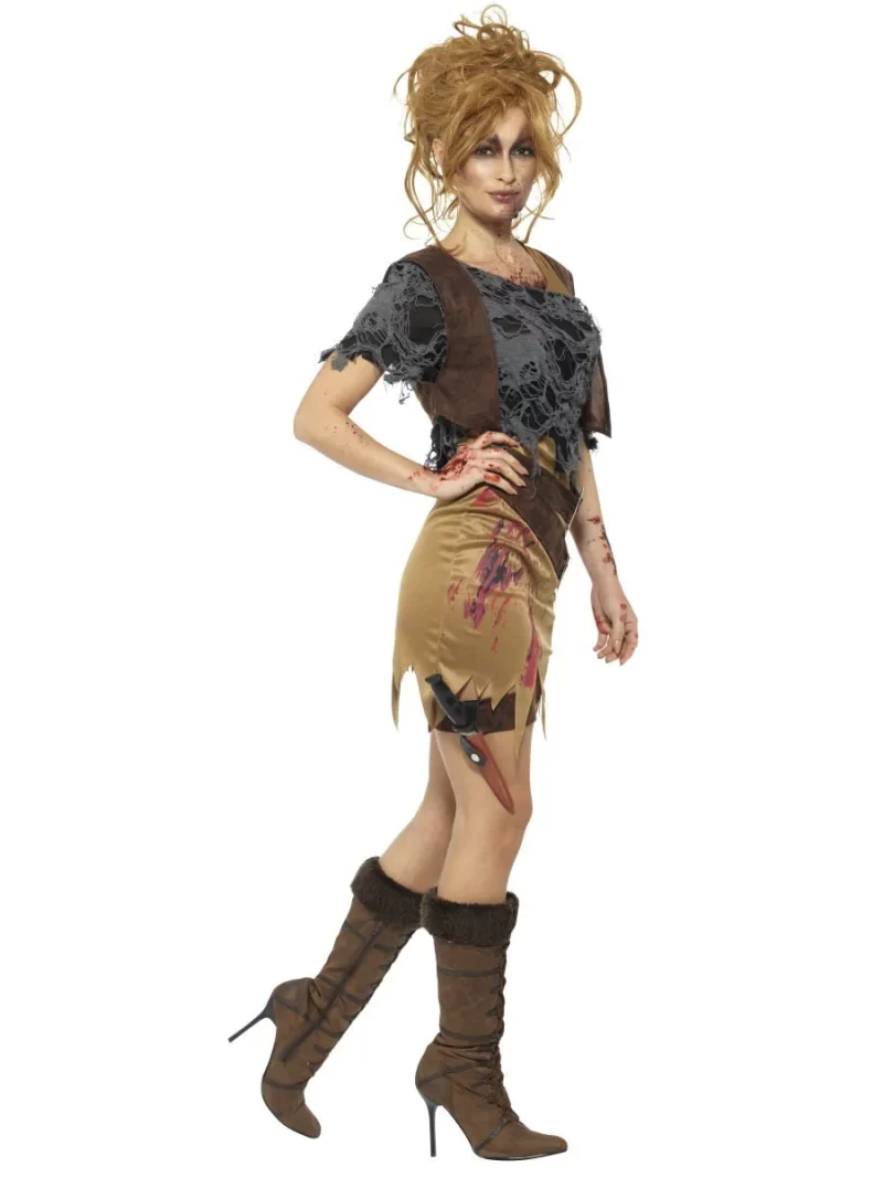 Deluxe Zombie Huntress (Lara Croft) Ladies Fancy Dress Costume - Image 2