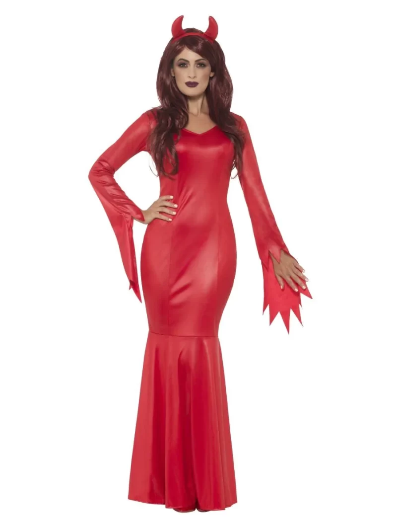 Red Devil Mistress Ladies Halloween Fancy Dress Costume