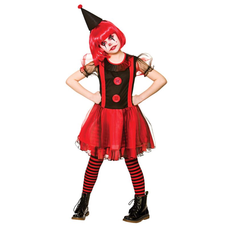 Freaky Clown Girl Children's Halloween Fancy Dress Costume