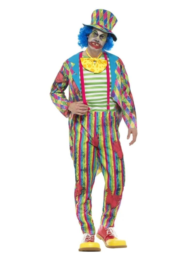 Patchwork Horror Clown Men's Halloween Fancy Dress Costume