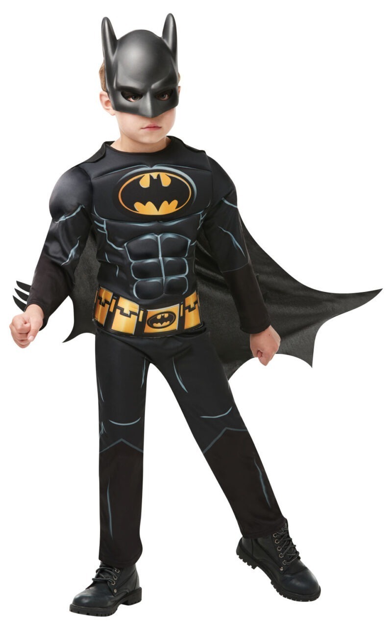 DC Batman Black Core Children's Fancy Dress Costume