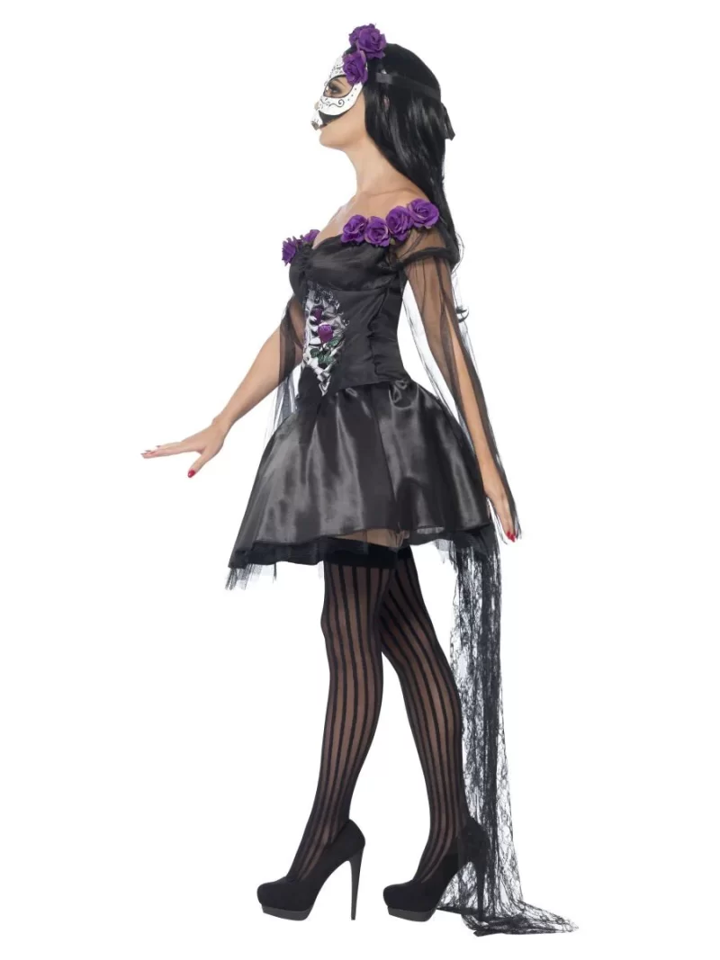 Day of the Dead Senorita Ladies Halloween Fancy Dress Costume - Image 3