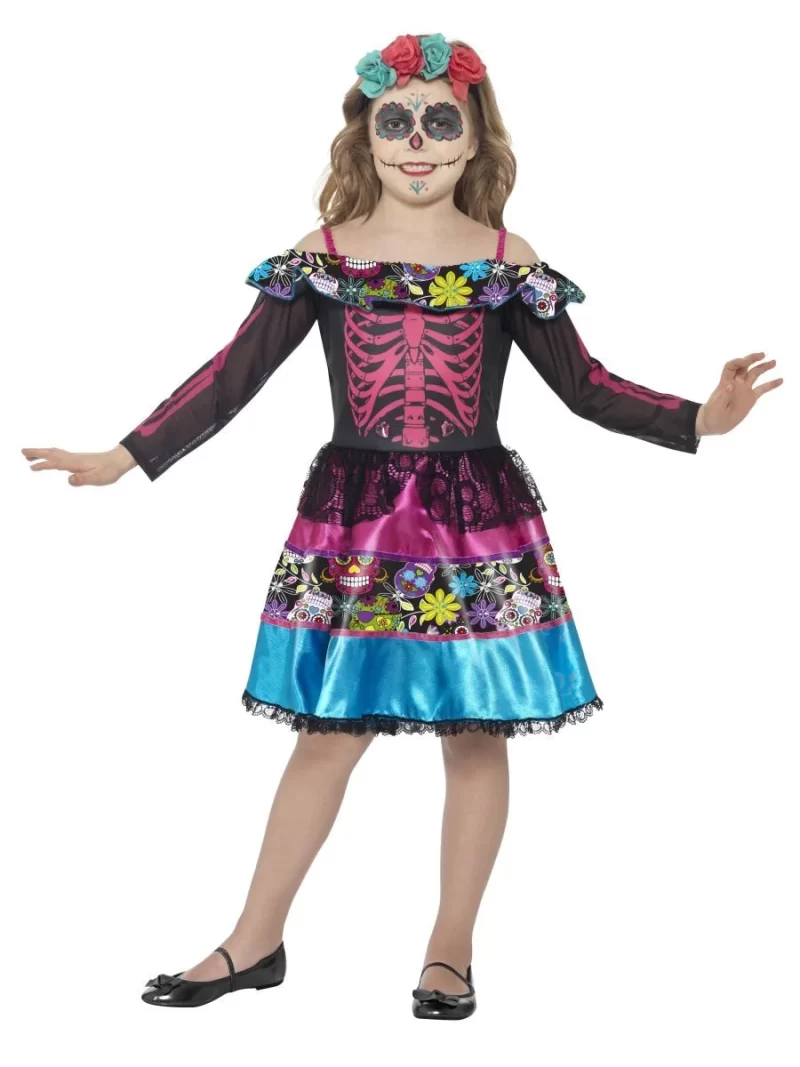 Day Of The Dead Sweetheart Halloween Children's Fancy Dress Costume