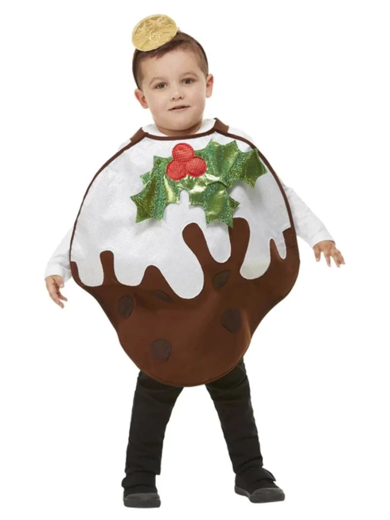 Glitter Unisex Christmas Pudding Toddler Children's Fancy Dress Costume