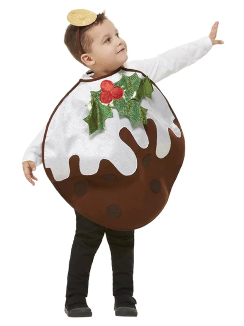 Glitter Unisex Christmas Pudding Toddler Children's Fancy Dress Costume - Image 2