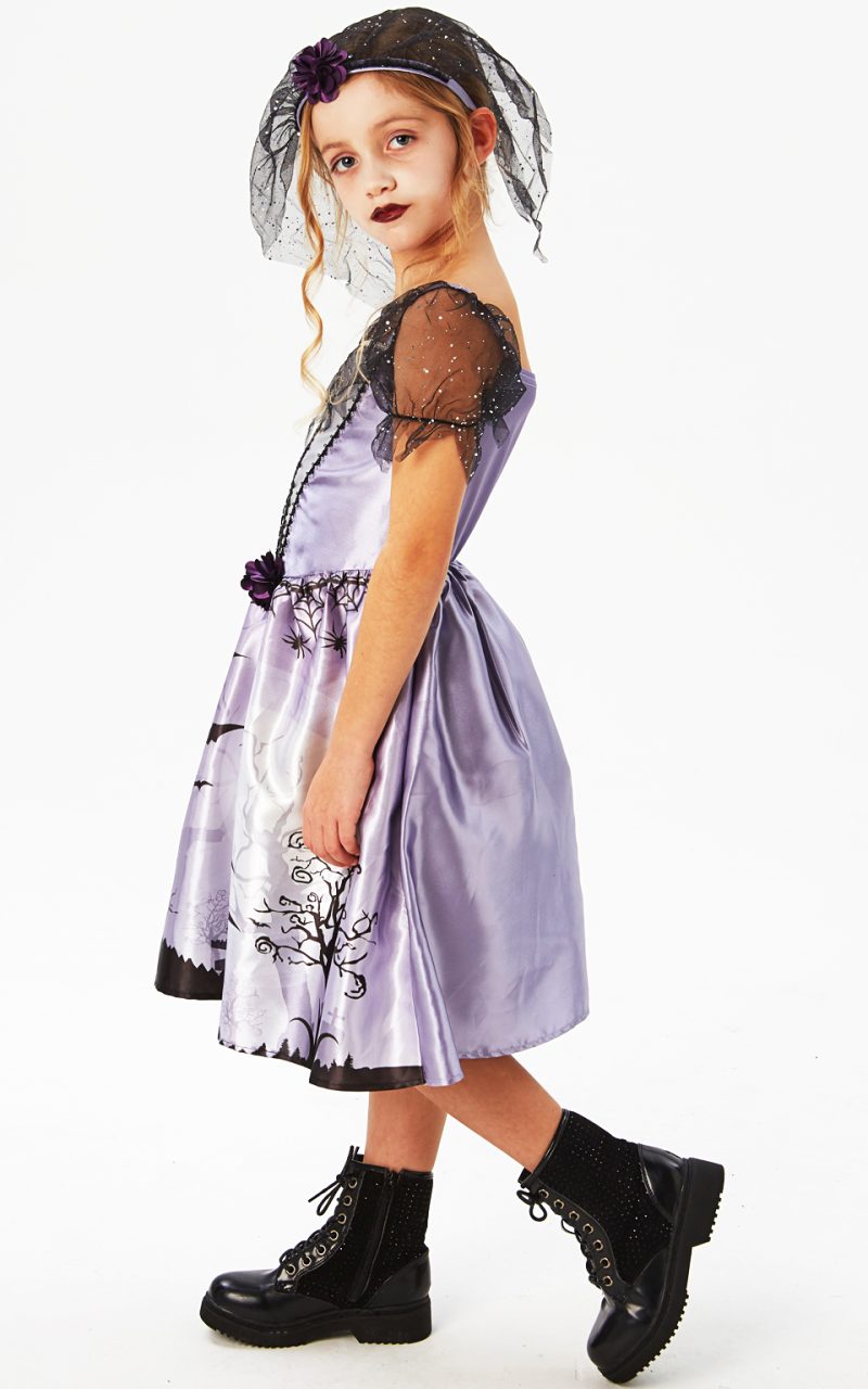 Gothic Bride Halloween Children's Fancy Dress Costume - Image 2