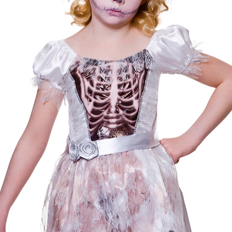 Skeleton Bride Children's Halloween Fancy Dress Costume - Image 2