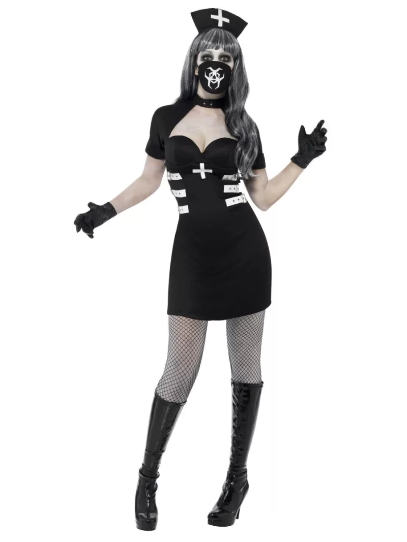 Nurse Delerium Ladies Halloween Fancy Dress Costume - Image 3